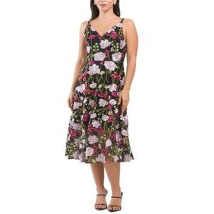 Sam Edelman Women's 0/XS Sleeveless Floral Embroidered Midi Dress NWT